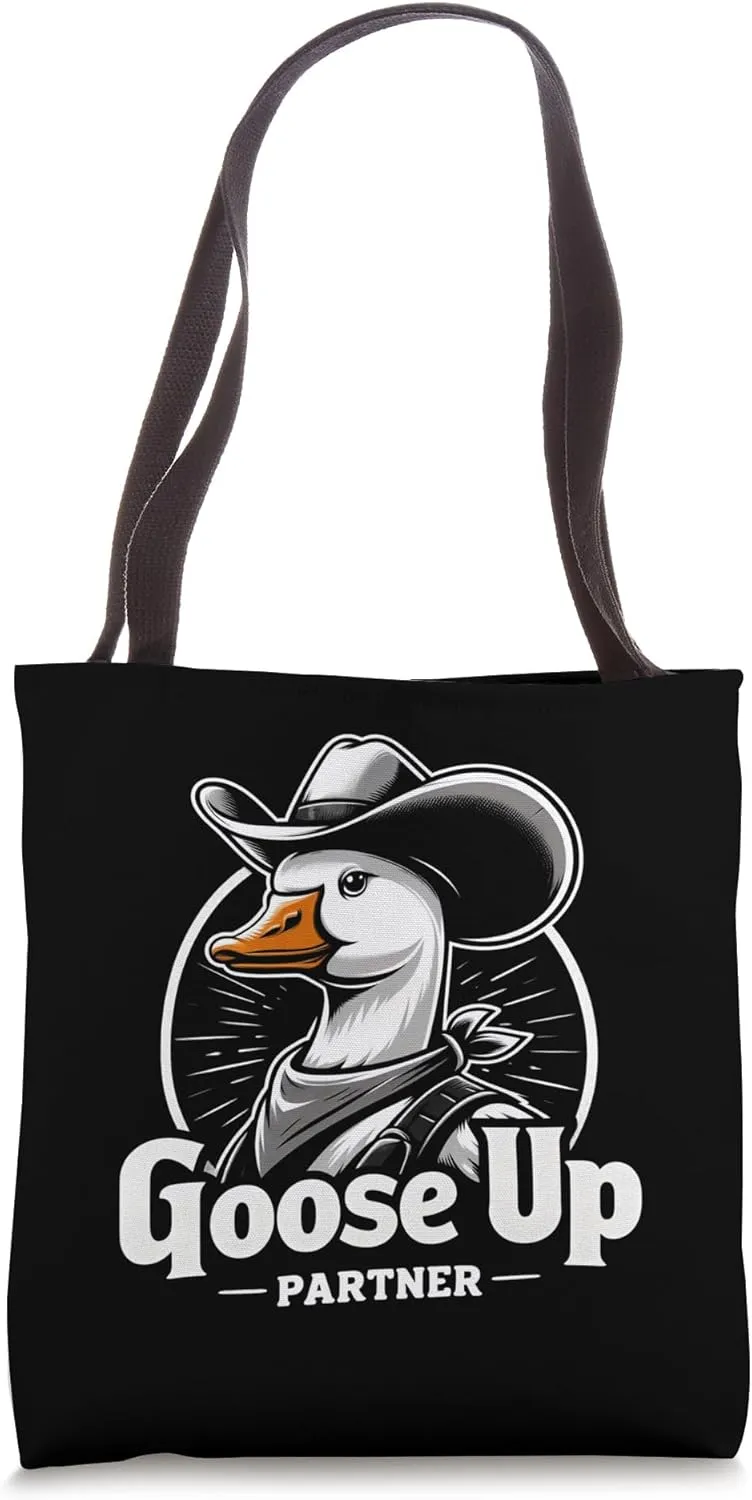 Classic Western Goose Cowboy Goose Up Partner Tote Bag