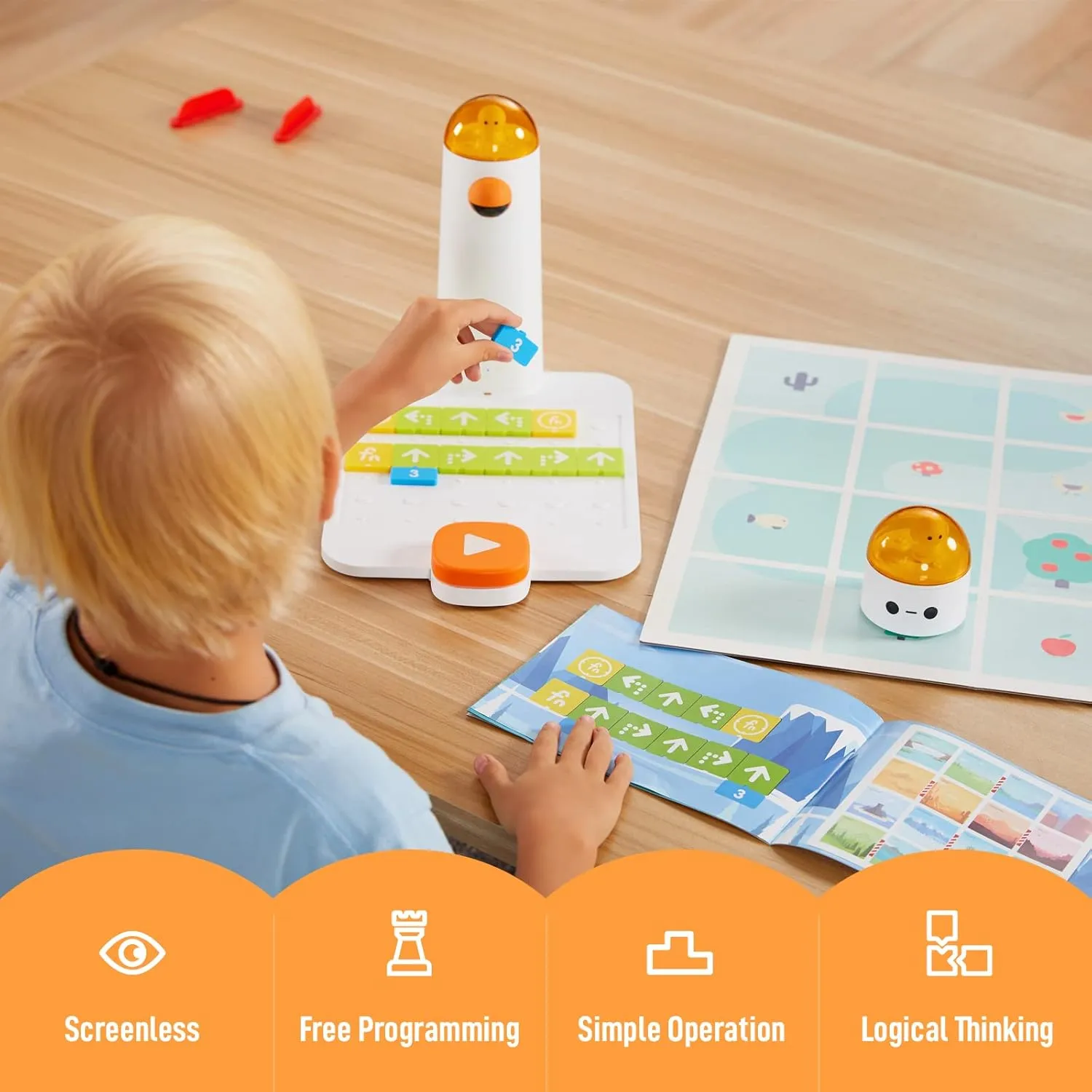 Coding Robot Set for Kids Ages 4 , STEM Robotics for Toddles to Learn Early Programming, Educational Toy for Homeschool & Classroom Ages 4-10