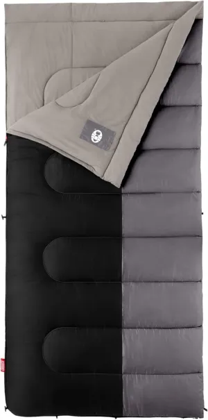 Coleman Biscayne Big & Tall 40°F Sleeping Bag, Fits Adults up to 6ft 4in Tall, No-Snag Zipper with Stuff Sack Included, Machine Washable