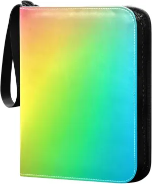 Colorful Gradient Card Binder Trading Cards Holder 4-Pocket，Album Pages Card Display Sleeves Fits 400 Cards Collector Book