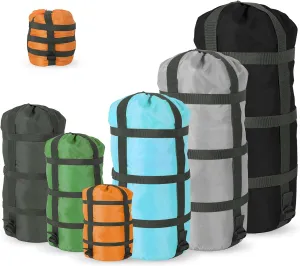 Compression Sack for Sleeping Bag Stuff Sack Adjustable Sleeping Bag Compression Stuff Sack 6L   15L  18L   30L   45L 52L Space Saving Gear for Backpacking Hiking Camping Outdoor and Travel Storage