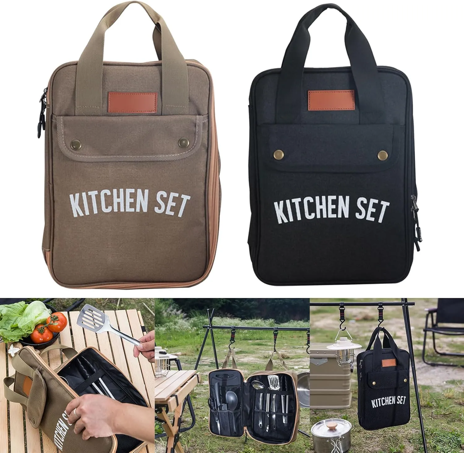 Cooking Utensils Carry Bag Camping Cookware Storage Bag Picnics Hiking Bag Outdoor Cooking Kitchen Cookware Organizers