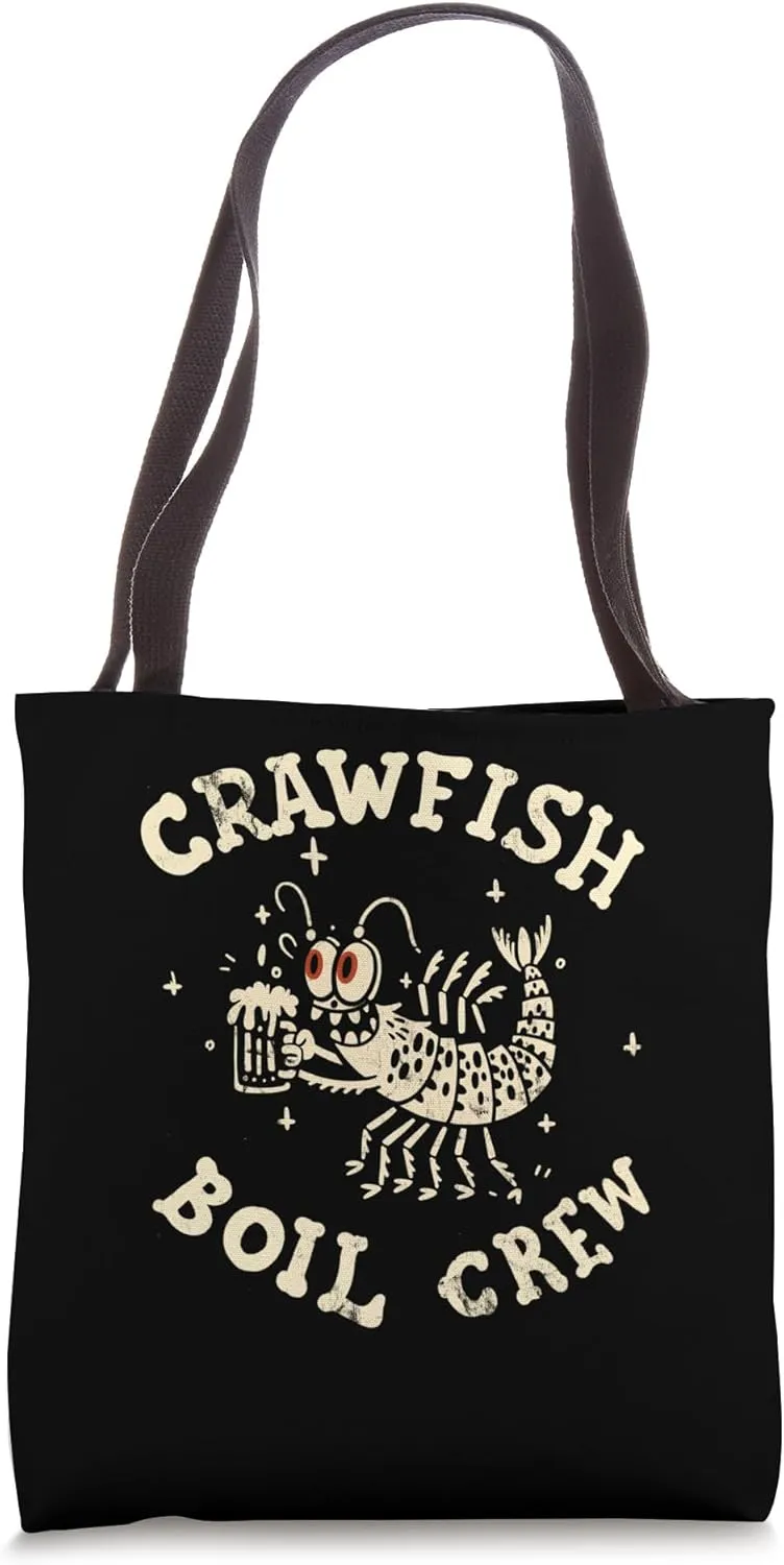Crawfish Boil Crew Funny Cartoon Cajun Crawfish Crew Tote Bag