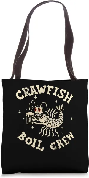 Crawfish Boil Crew Funny Cartoon Cajun Crawfish Crew Tote Bag