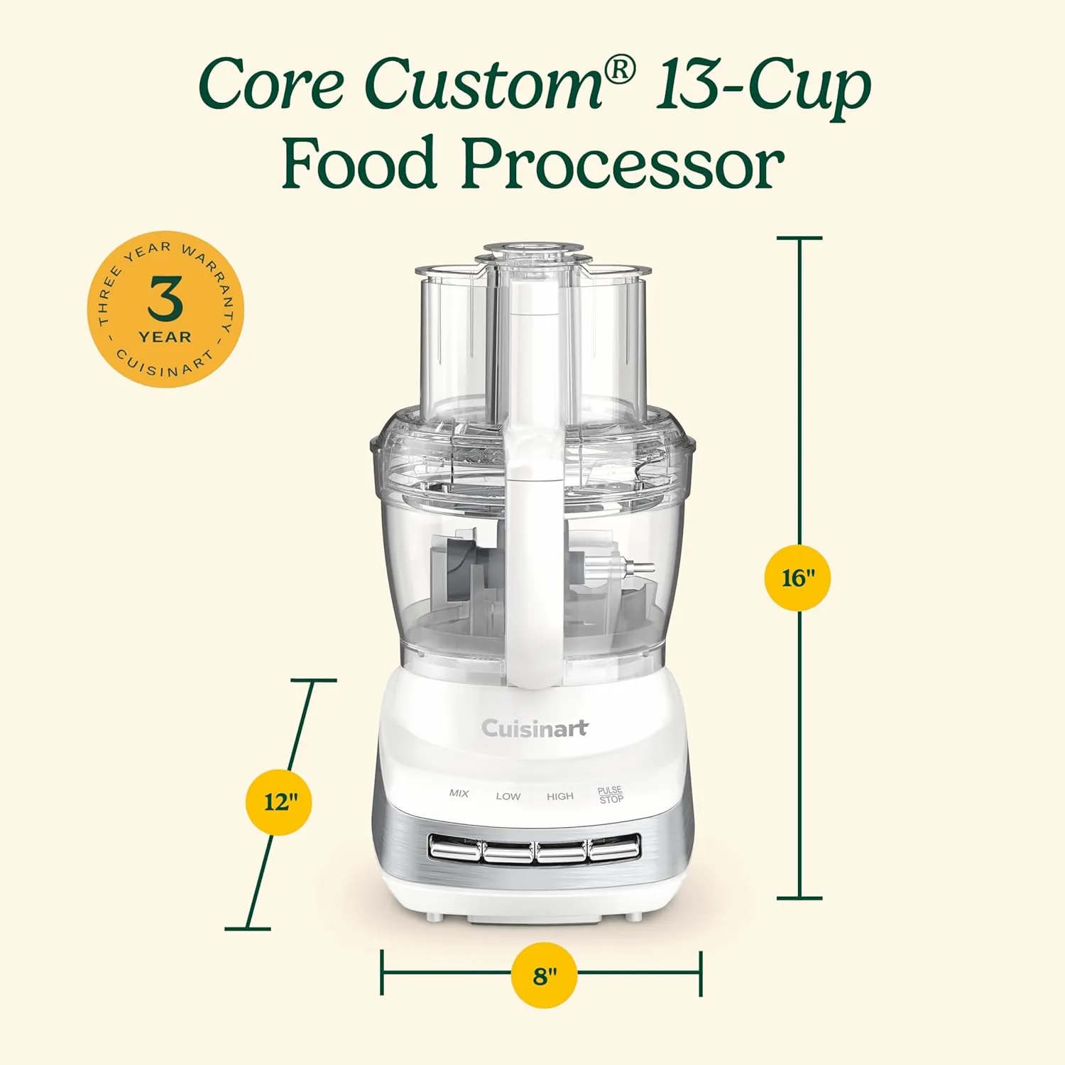 Cuisinart FP-130 13-Cup Multifunctional Food Processor White