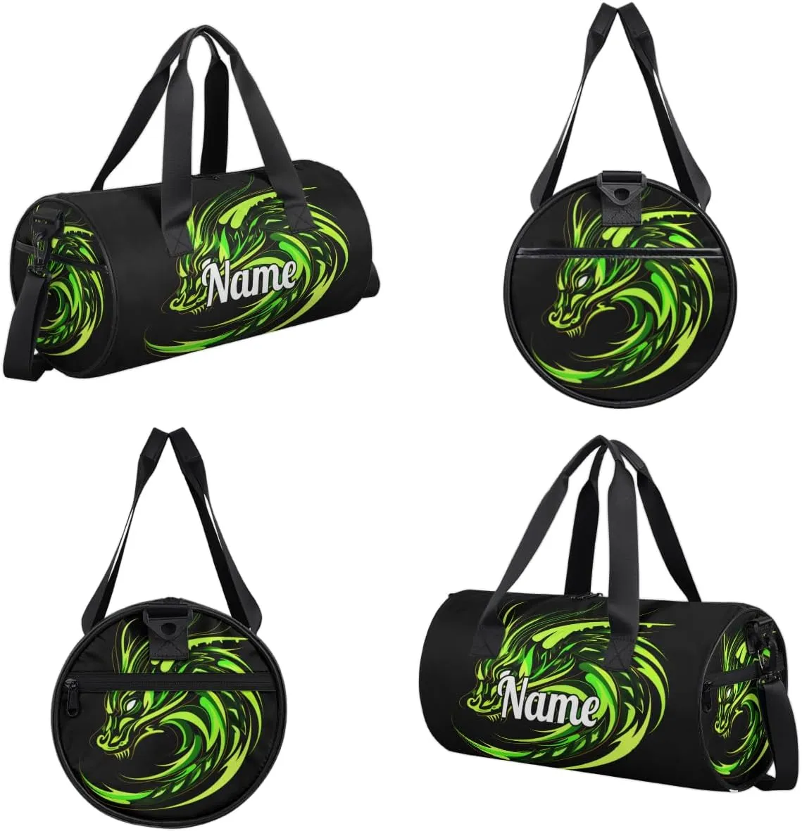 Custom Dance Duffel Bag Sport Backpacks Gyms and Weekend Overnight Travel Duffle Bag Birthday Christmas Halloween Waterproof, Cool Dragon