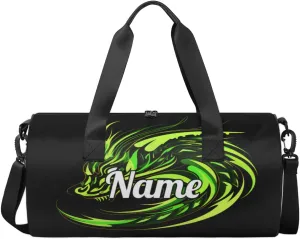 Custom Dance Duffel Bag Sport Backpacks Gyms and Weekend Overnight Travel Duffle Bag Birthday Christmas Halloween Waterproof, Cool Dragon