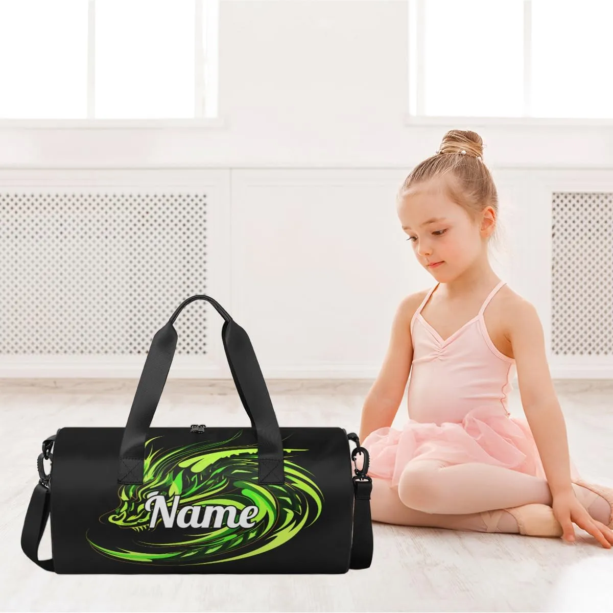 Custom Dance Duffel Bag Sport Backpacks Gyms and Weekend Overnight Travel Duffle Bag Birthday Christmas Halloween Waterproof, Cool Dragon