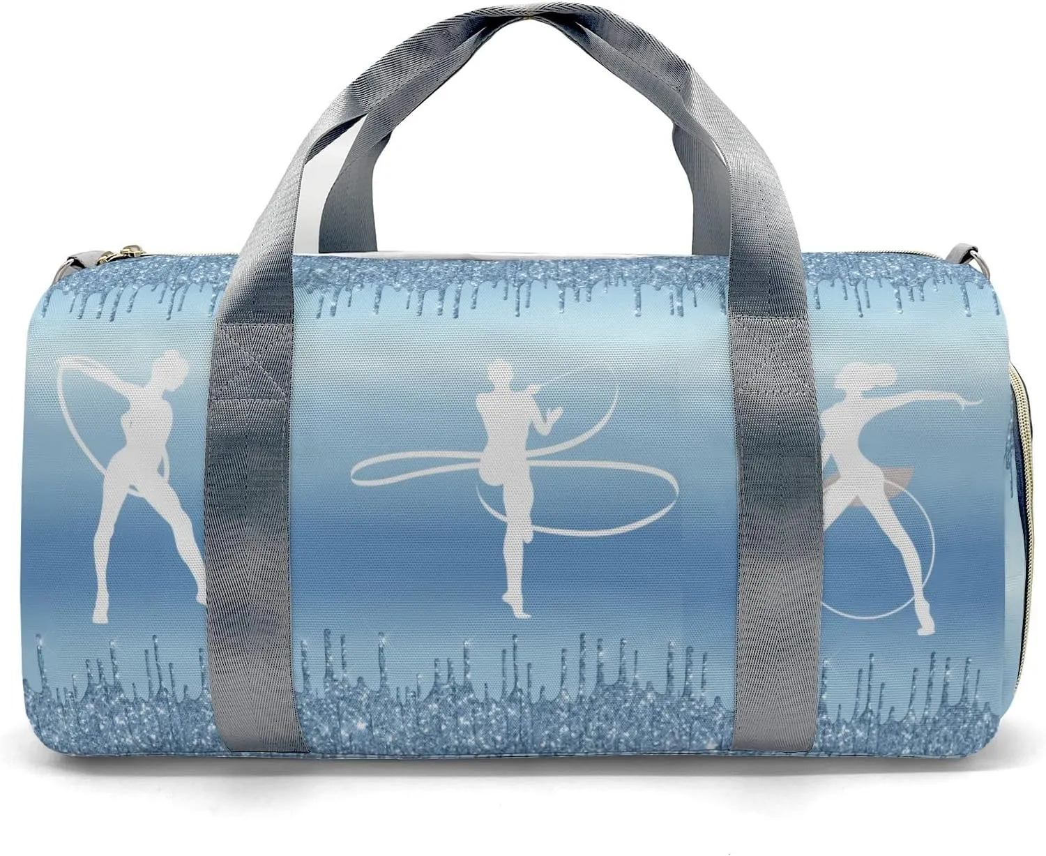 Custom Duffel Bag Monogrammed Metallic Ice Blue Dripping Glitter Sports Smart Travel Solutions: Organizing Your Fitness Gear