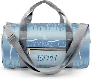 Custom Duffel Bag Monogrammed Metallic Ice Blue Dripping Glitter Sports Smart Travel Solutions: Organizing Your Fitness Gear