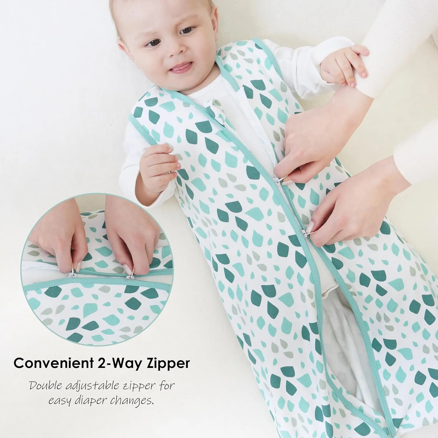 Cute Castle Baby Sleep Sack 6-12 Months - Lightweight 100% Cotton 2-Way Zipper TOG 0.5 Infant Wearable Blanket, Newborn Essentials Toddler Sleep Clothes (3 Pack Green)