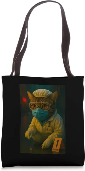 Cute Forensic Investigator Cat For Cat Lovers Tote Bag