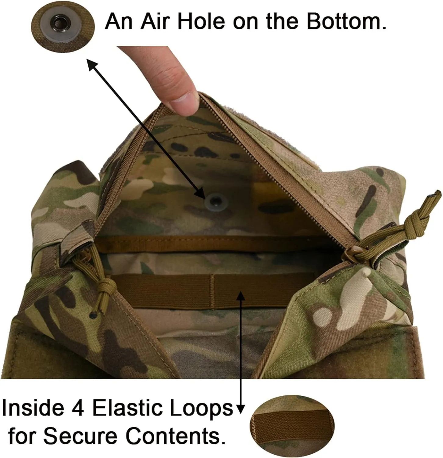 Dangler Pouch Mini Drop Pouch SACK Pouch Abdominal Fanny Pack with Hook and Loop YKK Zipper Tourniquet Holder for Vest Chest Rig (CP)