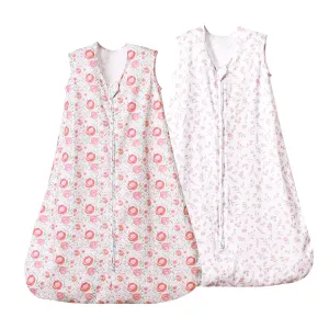 david's kids 100% Cotton Baby Sleep Sack 18-24 Months, Ultra Soft Baby Wearable Blankets with 2-Way Zipper, 2 Pack Comfy Toddler Sleeping Bags for Boys Girls Neutral, X-Large Size, Floral