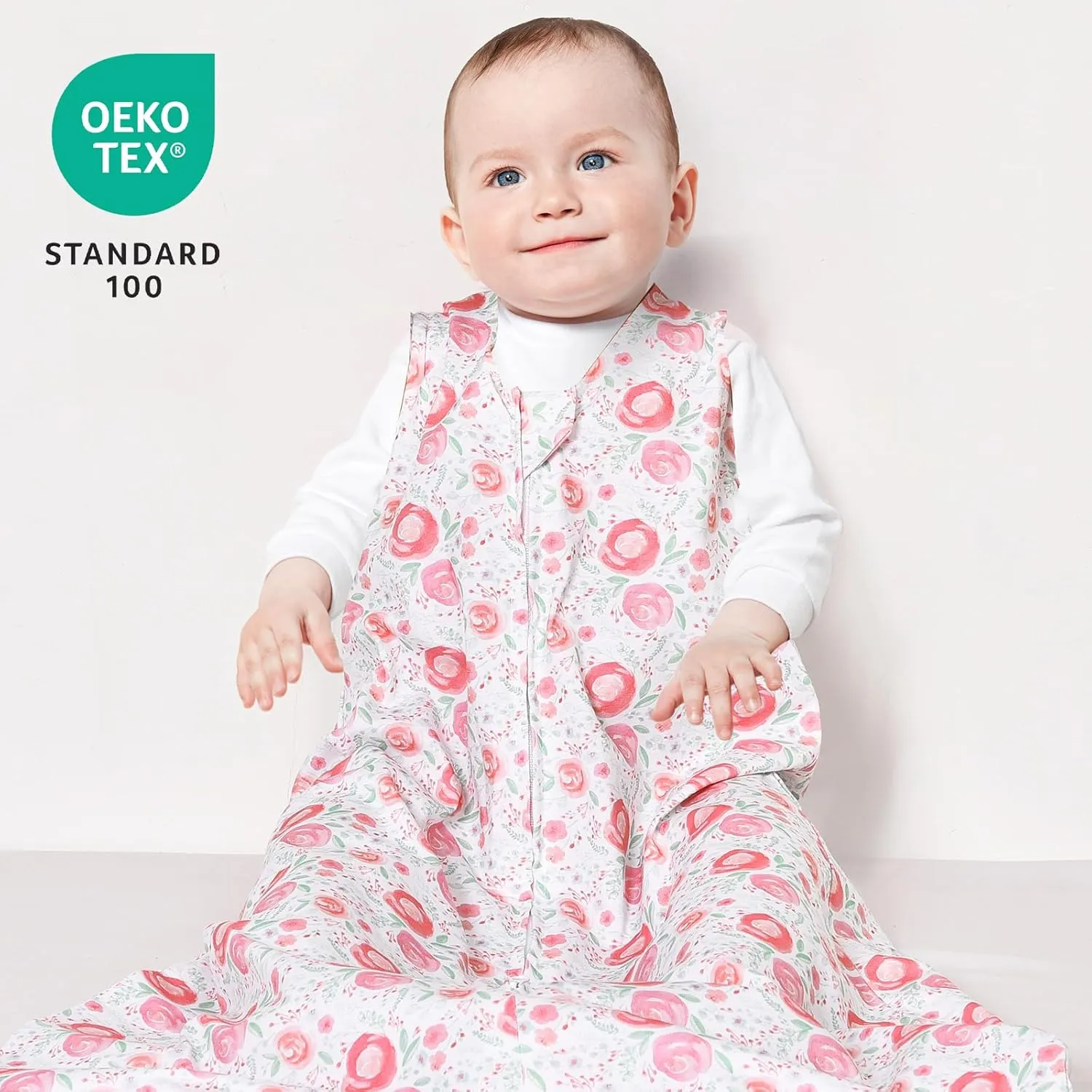 david's kids 100% Cotton Baby Sleep Sack 18-24 Months, Ultra Soft Baby Wearable Blankets with 2-Way Zipper, 2 Pack Comfy Toddler Sleeping Bags for Boys Girls Neutral, X-Large Size, Floral