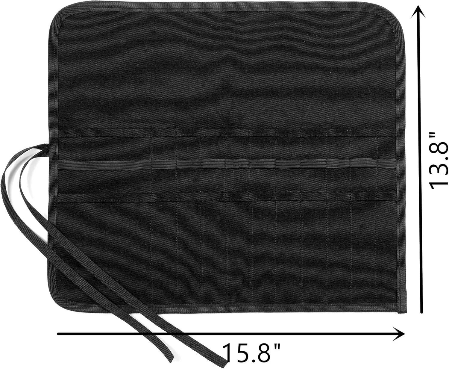 Denifiter 22 Pockets Waxed Canvas Roll-up Pencil Bag, Heavy Duty Portable Watercolor Oil Brush Canvas Pouch (Black)