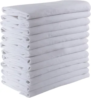 DG Collections Flour Sack Tea Towels13 Pack, 27 x 27 Ring Spun 100% Cotton Dish Cloths - for Cleaning and Drying - Highly Absorbent - White