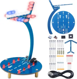 DIY Airplane Soldering Project Kit, Aircraft Soldering Practice Kit with Flashing LED Lights, Fun STEM Soldering Projects for for Teens & Adults, Ideal Aviation Presents & Desktop Decor