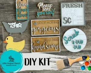 DIY Bathroom Tiered Tray Bundle -Rubber Duck Tiered Tray Kit - Good Morning Gorgeous Tiered Tray