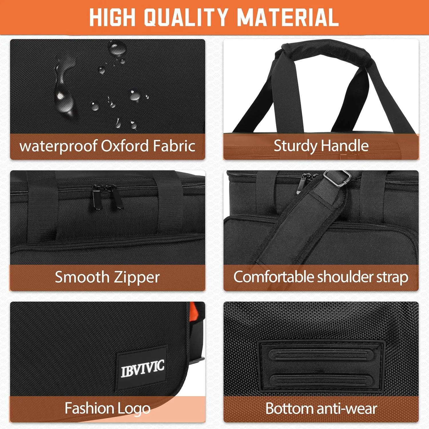 DJ Cable File Bag with 6 Detachable Dividers High Capacity Gig Cable Bag for Cords,DJ Gear,Sound Instrument and Accessories
