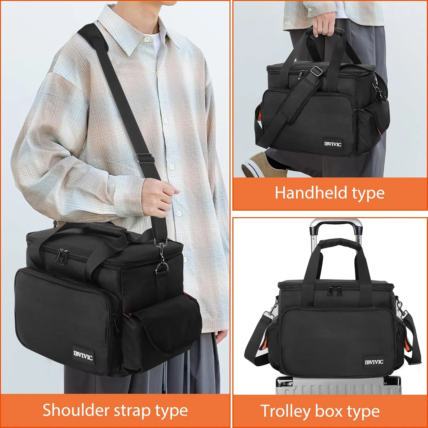 DJ Cable File Bag with 6 Detachable Dividers High Capacity Gig Cable Bag for Cords,DJ Gear,Sound Instrument and Accessories
