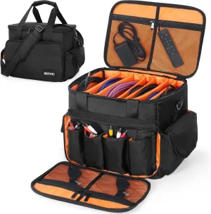 DJ Cable File Bag with 6 Detachable Dividers High Capacity Gig Cable Bag for Cords,DJ Gear,Sound Instrument and Accessories