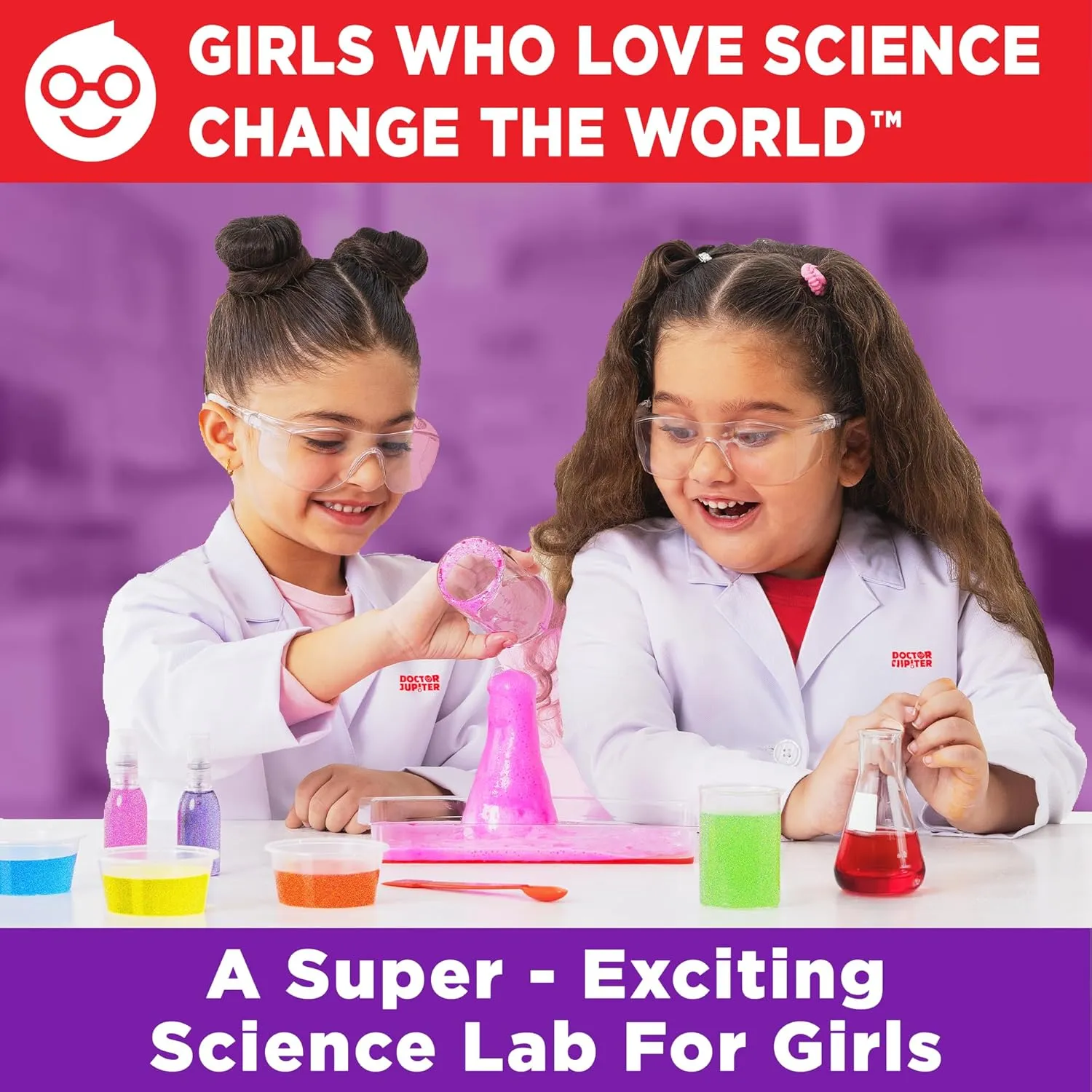 Doctor Jupiter Girls Science Kit for Kids Ages 8-10-12-14 | Birthday Gift Ideas for 8,9,10,11,12 Year Old Girls| 6-8 Experiments of Different Sciences| STEM Learning & Educational Toys