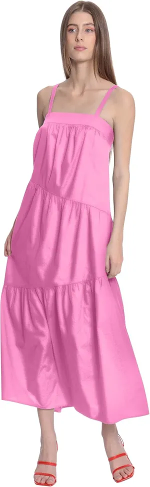 Donna Morgan Women's Sleeveless Maxi Dress with Diagonal Tiers