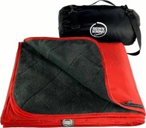 DOWN UNDER OUTDOORS Large Waterproof Windproof Extra Thick 350 GSM Quilted Fleece Stadium Blanket, Camping Picnic Outdoor & Beach, Machine Washable 82 x 55