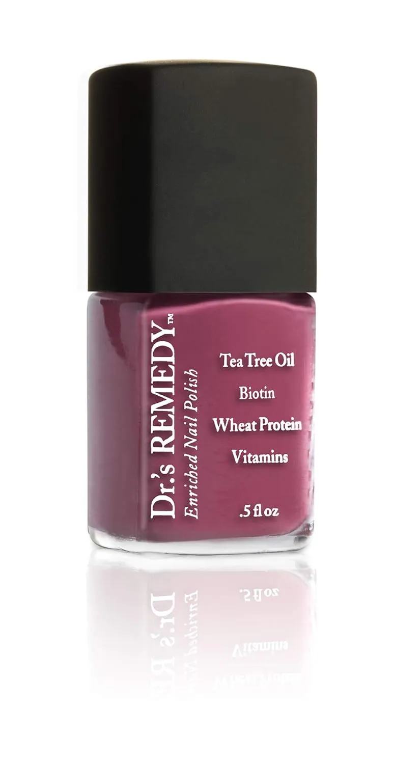 Dr’s Remedy 3 Pack Nail Polish Kit, BRILLIANT Berry Trio, Non Toxic and Organic All Natural Enriched Nail Strengthener - TOTAL Two-in-One Glaze/BRAVE Berry/MINDFUL Mulberry