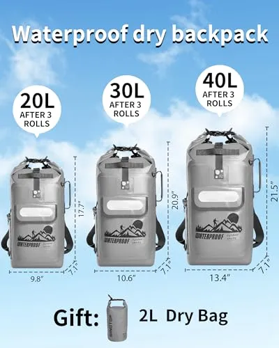 Dry Bag Backpack 20L, Waterproof Floating Dry Bags for Men, Kayak Sack