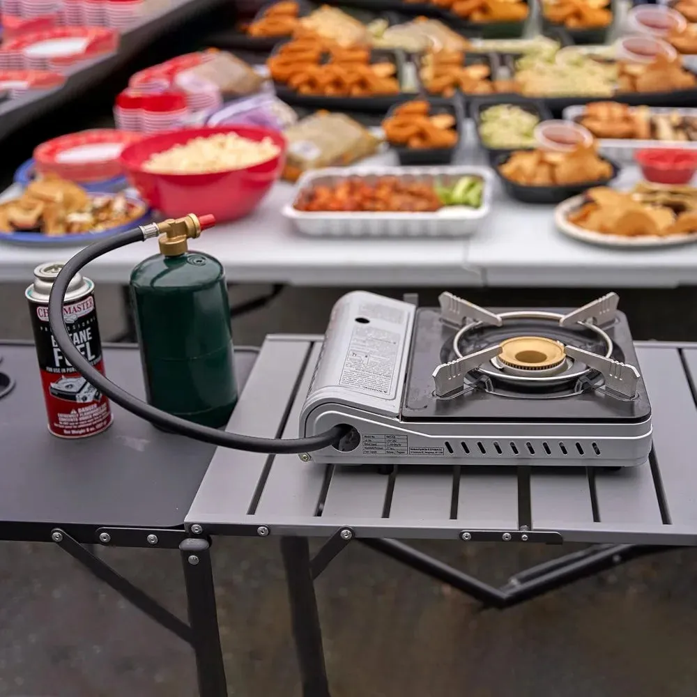 Dual Fuel Portable Camping Stove Butane and Propane Compatible for Outdoor Cooking
