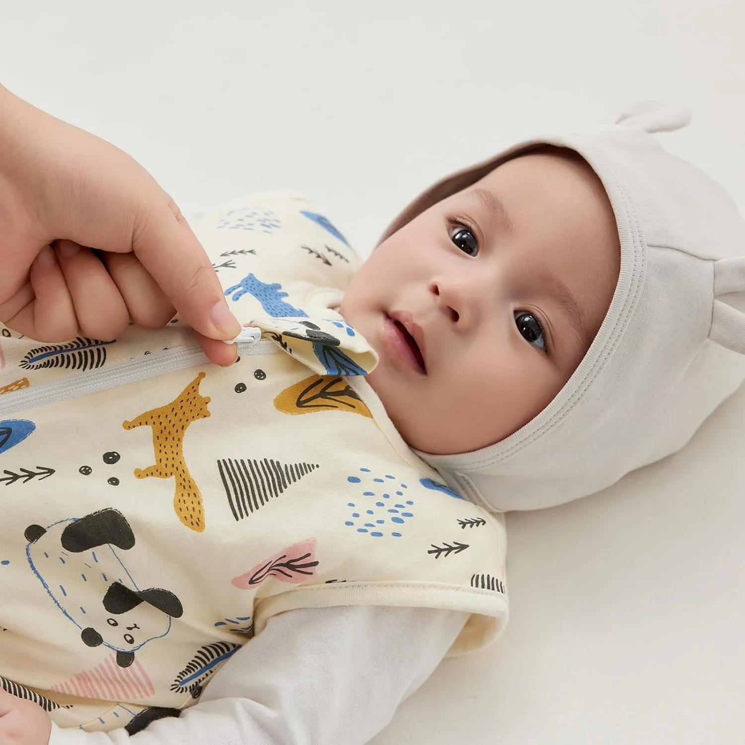Duomiaomiao 1.5 TOG Baby Sleep Sack 100% Cotton Four Season Baby Wearable Blanket, Breathable Comfy Toddler Sleeping Sack