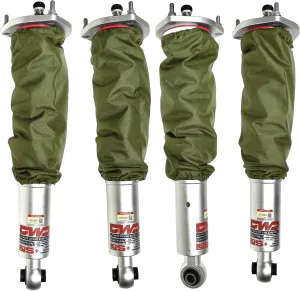 Dust covers for coilovers, shock absorbers, water-repellent 4 pcs, olive