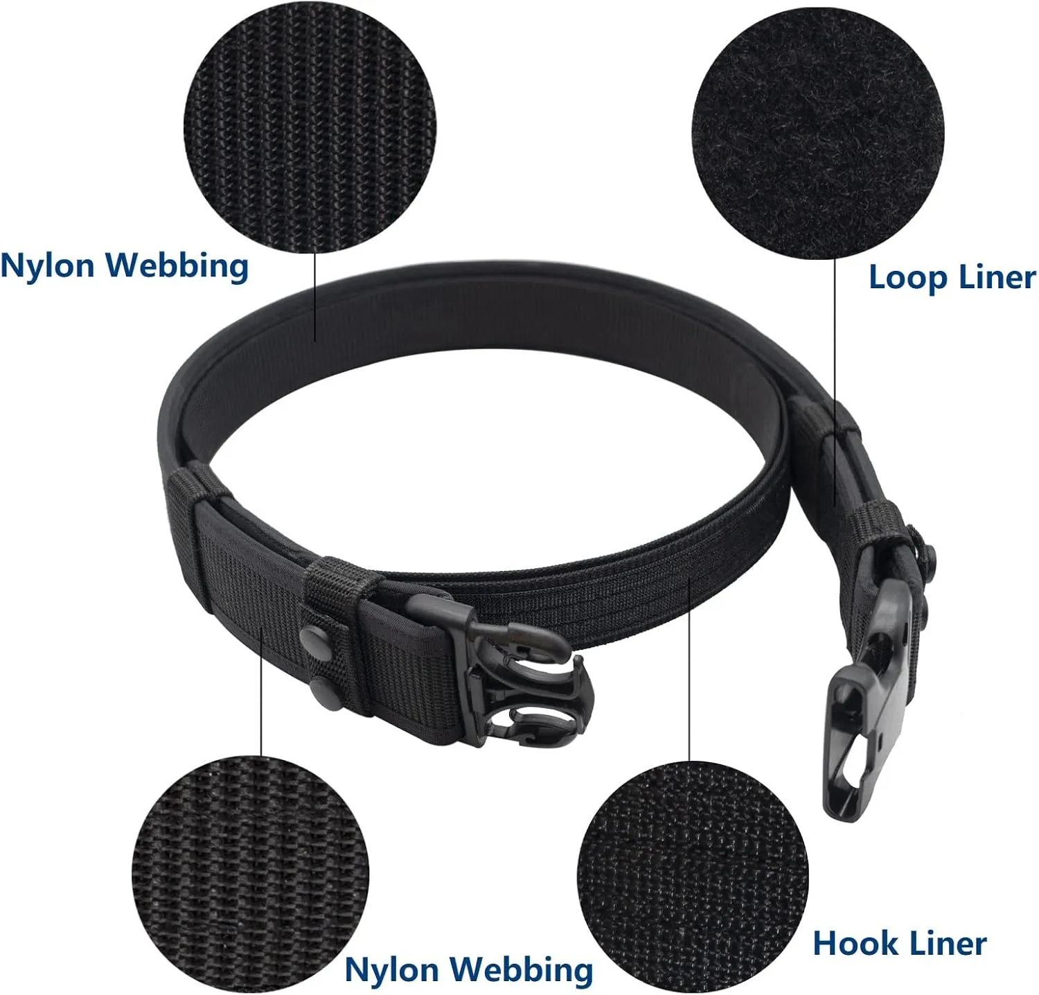 Duty Belt for Law Enforcement Police Security Correctional Officer 2"/2.25" Wide Tactical Outer & Inner Belt