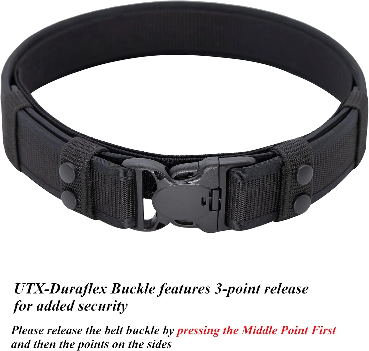 Duty Belt for Law Enforcement Police Security Correctional Officer 2"/2.25" Wide Tactical Outer & Inner Belt