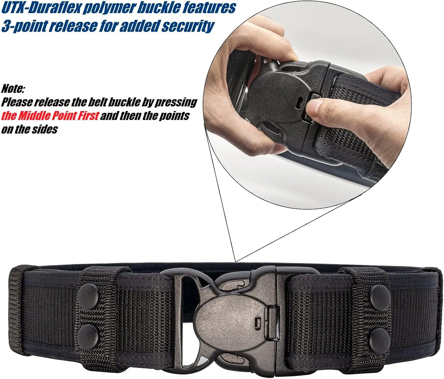 Duty Belt Law Enforcement Police Correctional Officer Security Belts 2 Keepers 2"/2.25" Wide