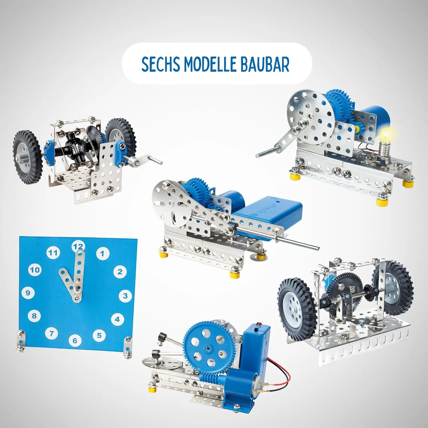 Eitech Classic Series Gearwheel Science Kit, Intro to Engineering and STEM Learning, Steel