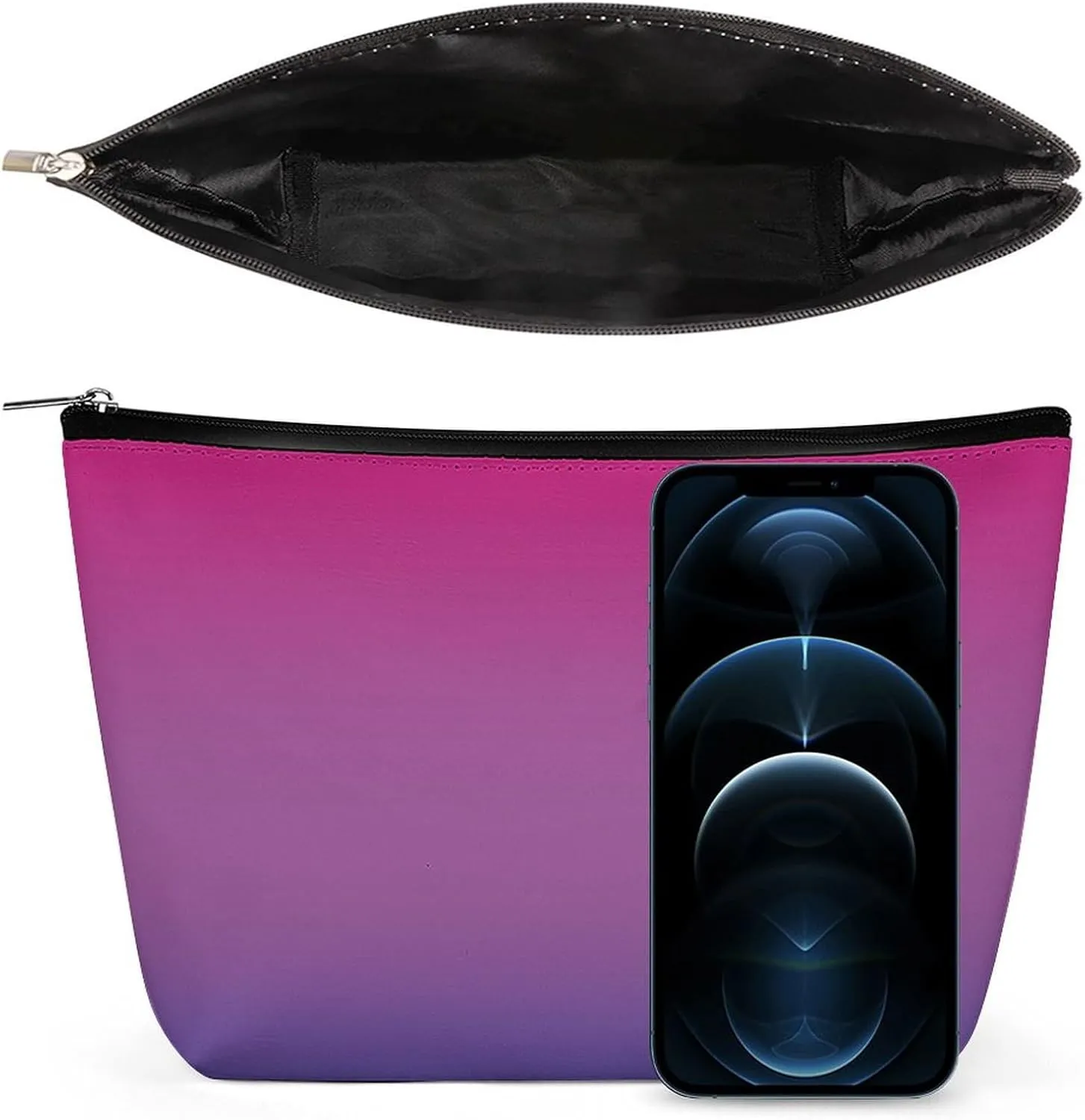 Elegant Makeup Bag, Rainbow Gradient Cosmetic Bag Large Capacity Pouch Portable Organizer for Men & Women
