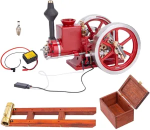 Engine kit, Metal Engine HM-01 Hit and Miss Engine Model   Basic Equipment Box Tank line CDI Igniter Spark Plug DIY Experiment Birthday Present - Assembled Set