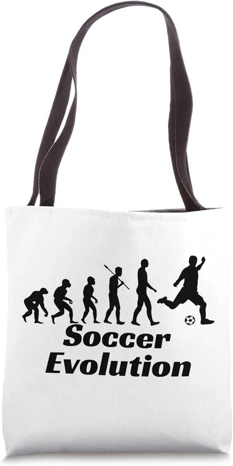 Evolution Of Soccer From Neanderthal To Todays Athlete Tote Bag