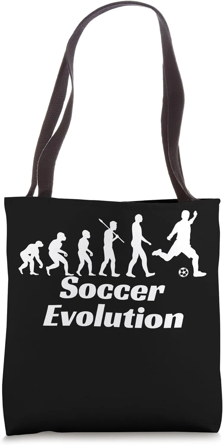Evolution Of Soccer From Neanderthal To Todays Athlete Tote Bag