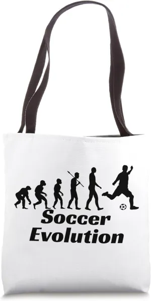 Evolution Of Soccer From Neanderthal To Todays Athlete Tote Bag