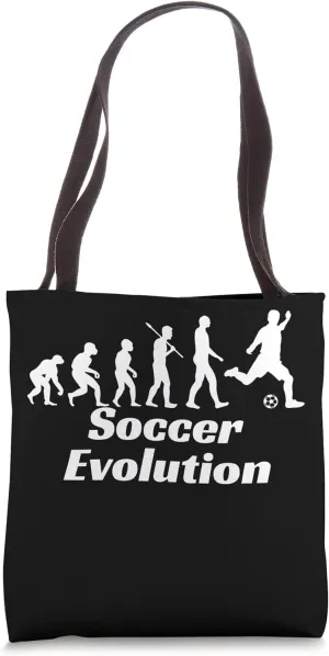 Evolution Of Soccer From Neanderthal To Todays Athlete Tote Bag