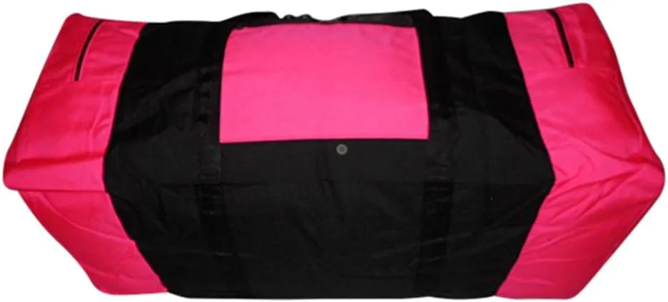 Expedition Duffle Travel Bag With U opening Easy Excess, Two End Compartments USA. (neon pink)
