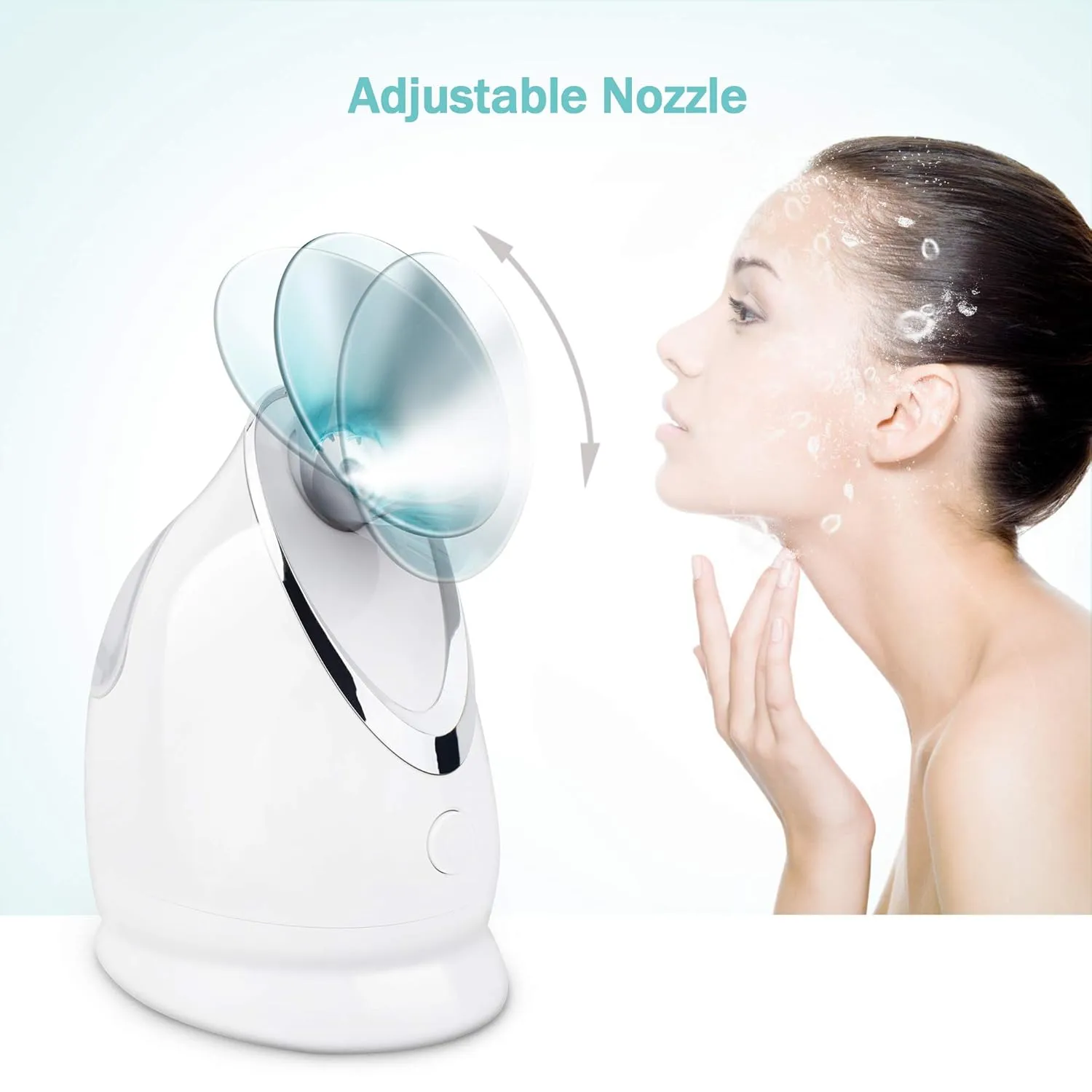 EZBASICS Facial Steamer Ionic Face Steamer for Home Facial, Warm Mist Humidifier Atomizer for Face Sauna Spa Sinuses Moisturizing, Unclogs Pores, 1 Pack   5 Stainless Steel Skin Kit Blue