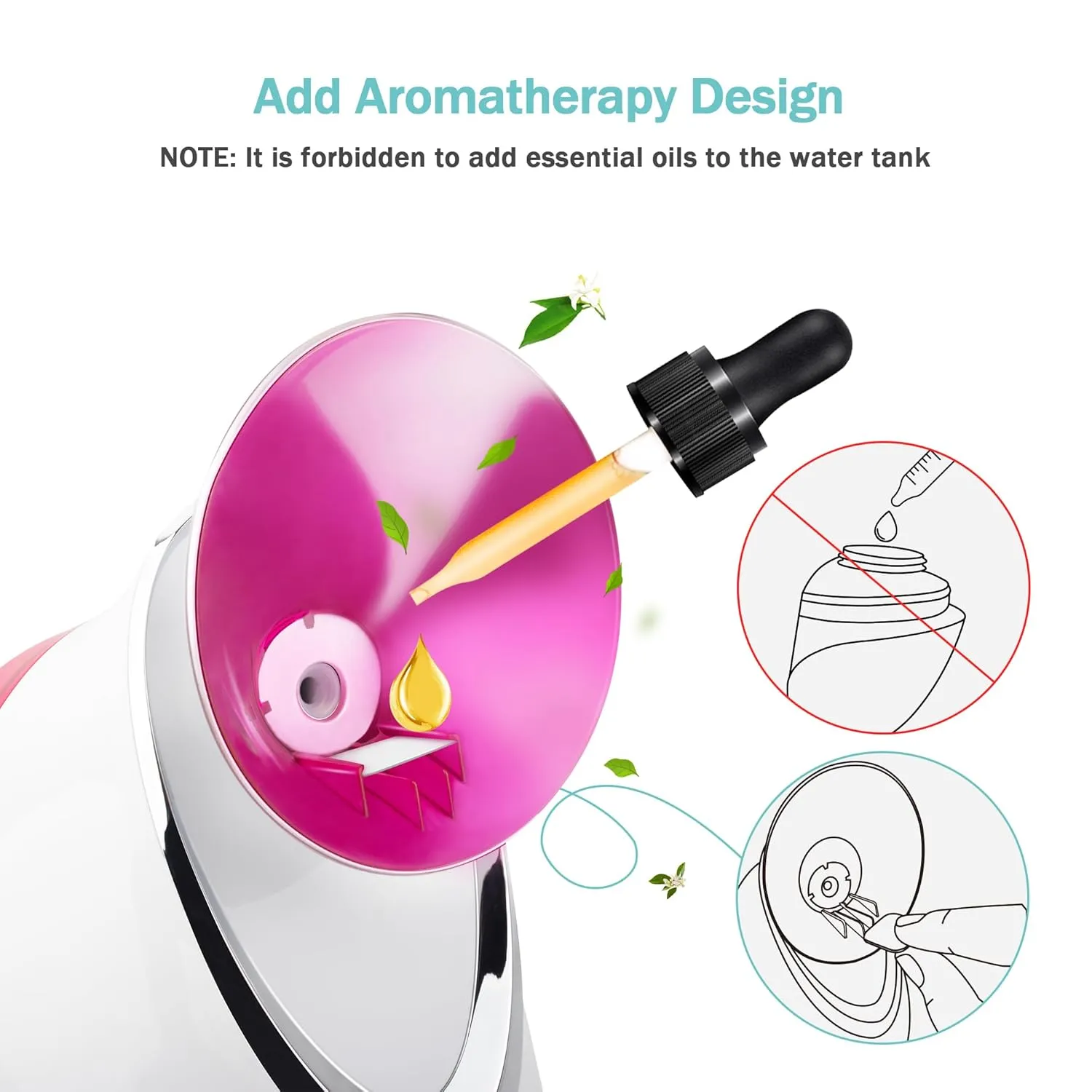 EZBASICS Facial Steamer Ionic Face Steamer for Home Facial, Warm Mist Humidifier Atomizer for Face Sauna Spa Sinuses Moisturizing, Unclogs Pores, 1 Pack   5 Stainless Steel Skin Kit Pink