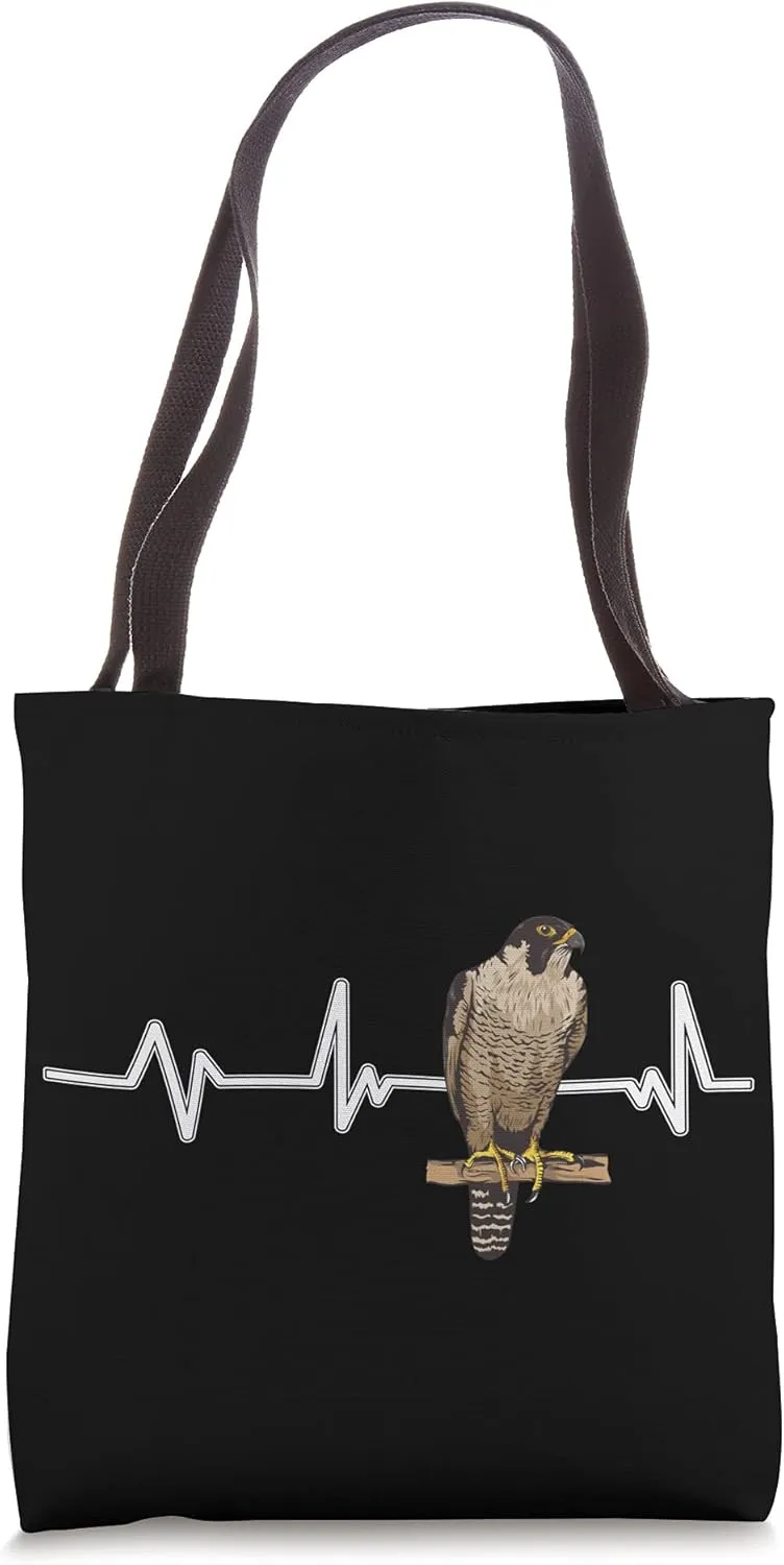 Falcon Heartbeat EKG Falconer Heart Rate Falcons Tote Bag