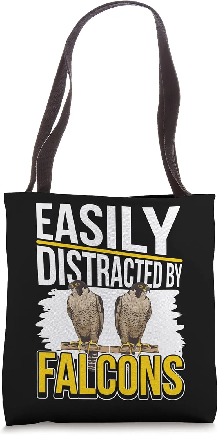 Falconer Quote Falconry Easily Distracted By Falcons Tote Bag