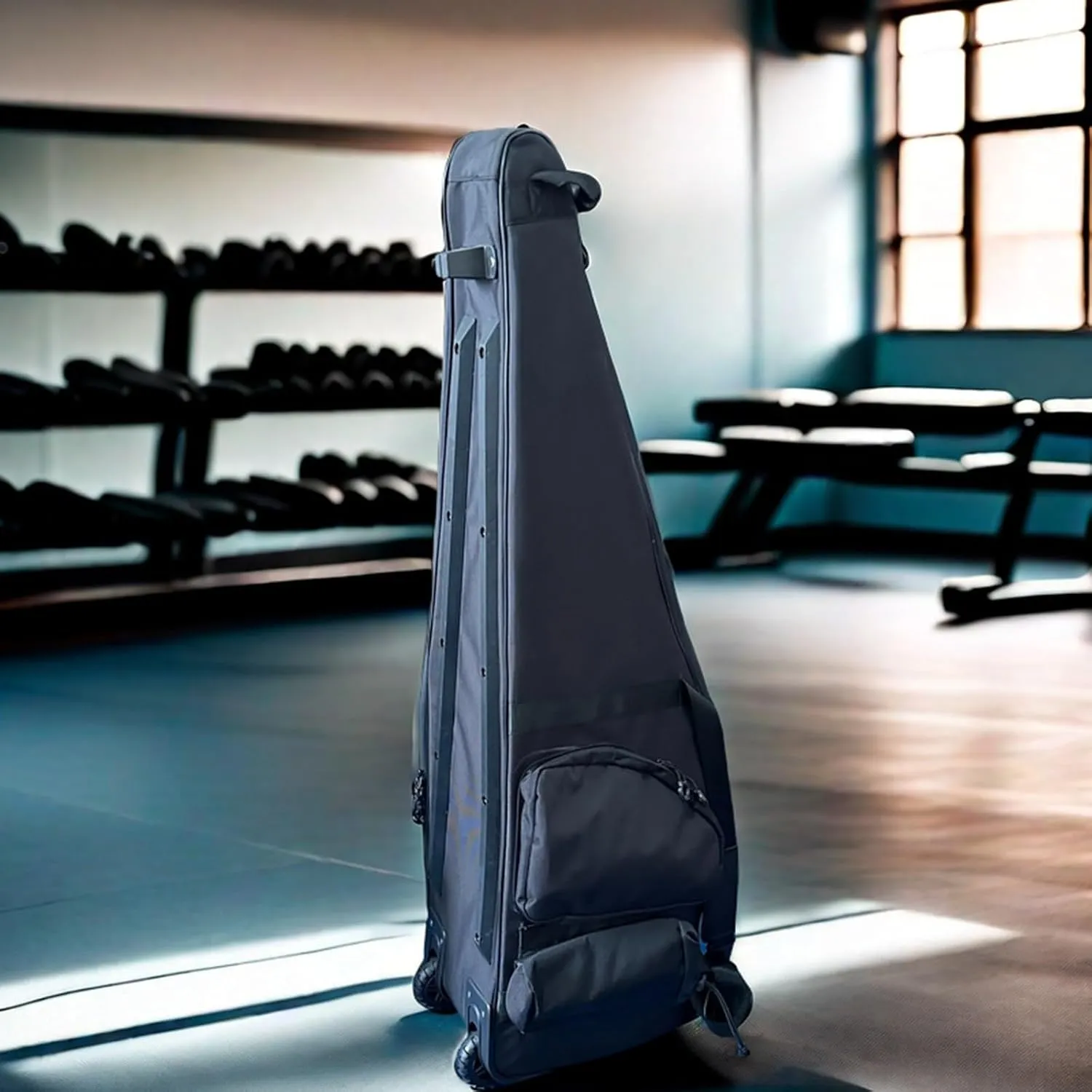 Fencing Sword Bag, Small Roller Bag Can Stand Up and Hold a Whole Set of Equipment(Black)